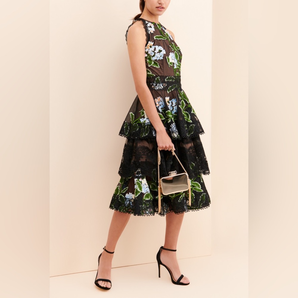 Bronx and Banco Bridget Ruffle Midi Dress